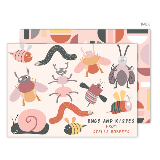 Pink Bugs and Kisses Valentine Exchange Cards
